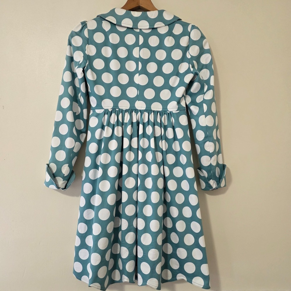 Vintage Y2K Betsey Johnson Polka Dot Coat Dress Sz 2 Coquette Twee Whimsical 90s - Picture 9 of 16